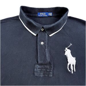 Polo Ralph Lauren Polo Shirt Mens 2XB Black Big Pony 3 Rugby Style Preppy